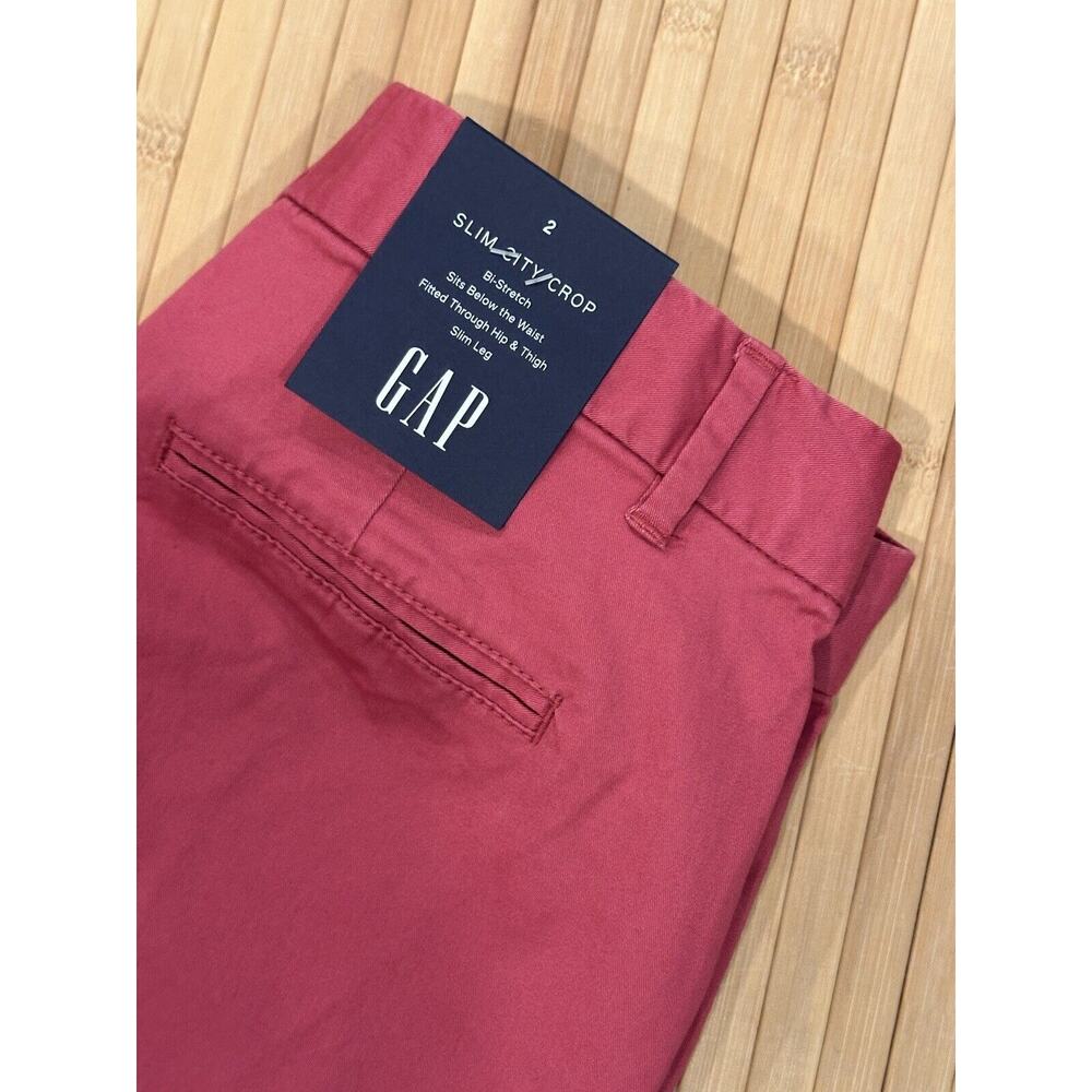 GAP Slim City Crop Burgundy Cotton Women’s Size 2 Pants NEW RETAIL $60 - Picture 3 of 10